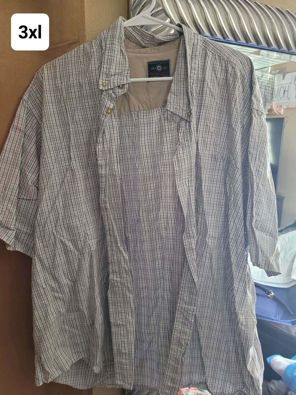 Men's Lightweight Plaid Overshirt Jacket - Gray/Tan - Unbranded